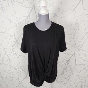 The Group Babaton Black Pima Cotton Modal Foundation Knot Tee